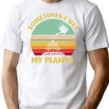 Sometimes I Wet My Plants Shirt Funny Gardening Vintage Tshirt Funny Gifts T-Shirt for Men & Women, T-Shirts Graphic Tee - White