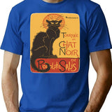 Soon The Black Cat Tour By Rodolphe Salis T-Shirt for Men & Women, T-Shirts Graphic Tee - Blue