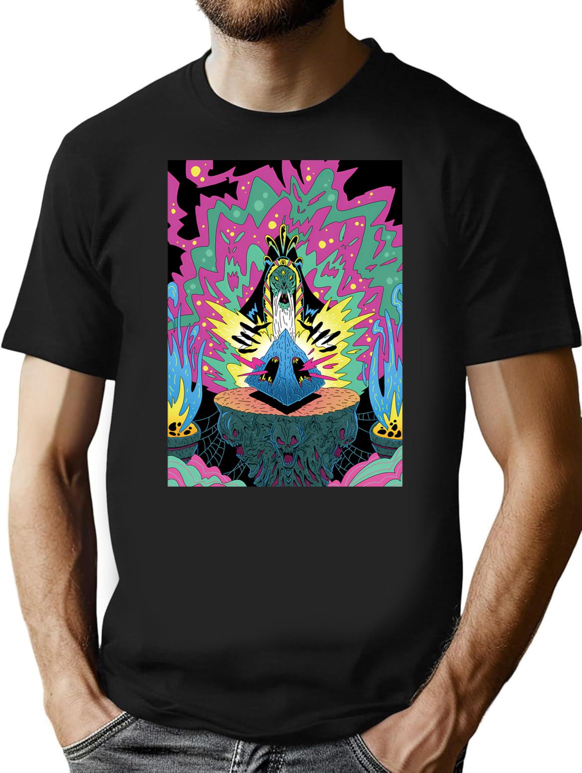 Sorcerer T-Shirt for Men & Women, T-Shirts Graphic Tee - Black