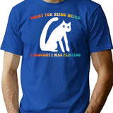 Sorry For Being Weird I Thought I Was Flirting Sarcasm T-Shirt for Men & Women, T-Shirts Graphic Tee - Blue