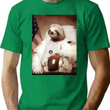 Spaceman Sloth Astronaut T-Shirt for Men & Women, T-Shirts Graphic Tee - Green