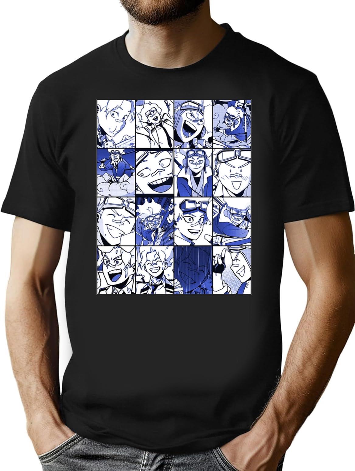 Special Present Oboro Shirakumo Collage Color Version Gift Movie Fans Poster Premium Heavyweight Cotton T-Shirt - Black