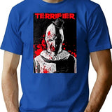 Special Present Terrifier Movie Horror Poster Art Gift Movie Fans T-Shirt for Men & Women, T-Shirts Graphic Tee - Blue