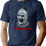 Spooky And Scary Clown Terror T-Shirt for Men & Women, T-Shirts Graphic Tee - Navy