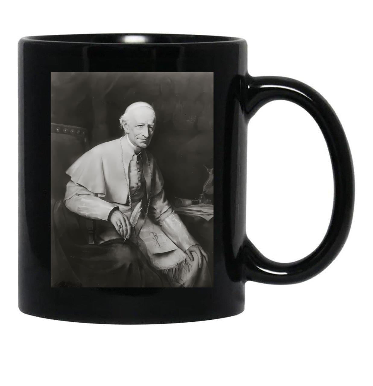 St Pope Leo Xiii Black Coffee Mug - Black