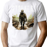 Stalker Game Art Stalker 2 Fps Video Game T-Shirt for Men & Women, T-Shirts Graphic Tee - White