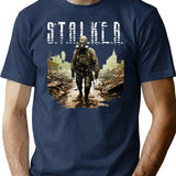 Stalker Game Art Stalker 2 Fps Video Game T-Shirt for Men & Women, T-Shirts Graphic Tee - Navy