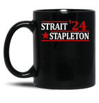 Stapleton Strait 24 Retro Vintage Country Cowboy Western Black Coffee Mug, Gift Coffee Mug