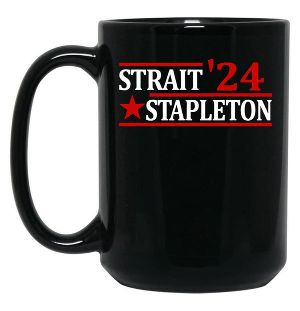 Stapleton Strait 24 Retro Vintage Country Cowboy Western Black Coffee Mug, Gift Coffee Mug - Black