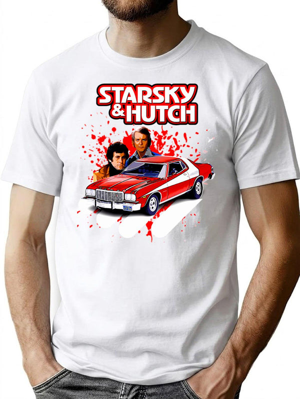 Starsky And Hutch Tv Series T-Shirt for Men & Women, T-Shirts Graphic Tee - White