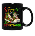 Steppin Black History Month Steppin' Into Juneteenth African American 2024 Black Coffee Mug - Black