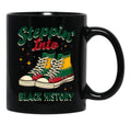 Steppin' Into Black History Black Coffee Mug - Black