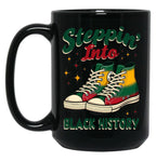 Steppin' Into Black History Black Coffee Mug