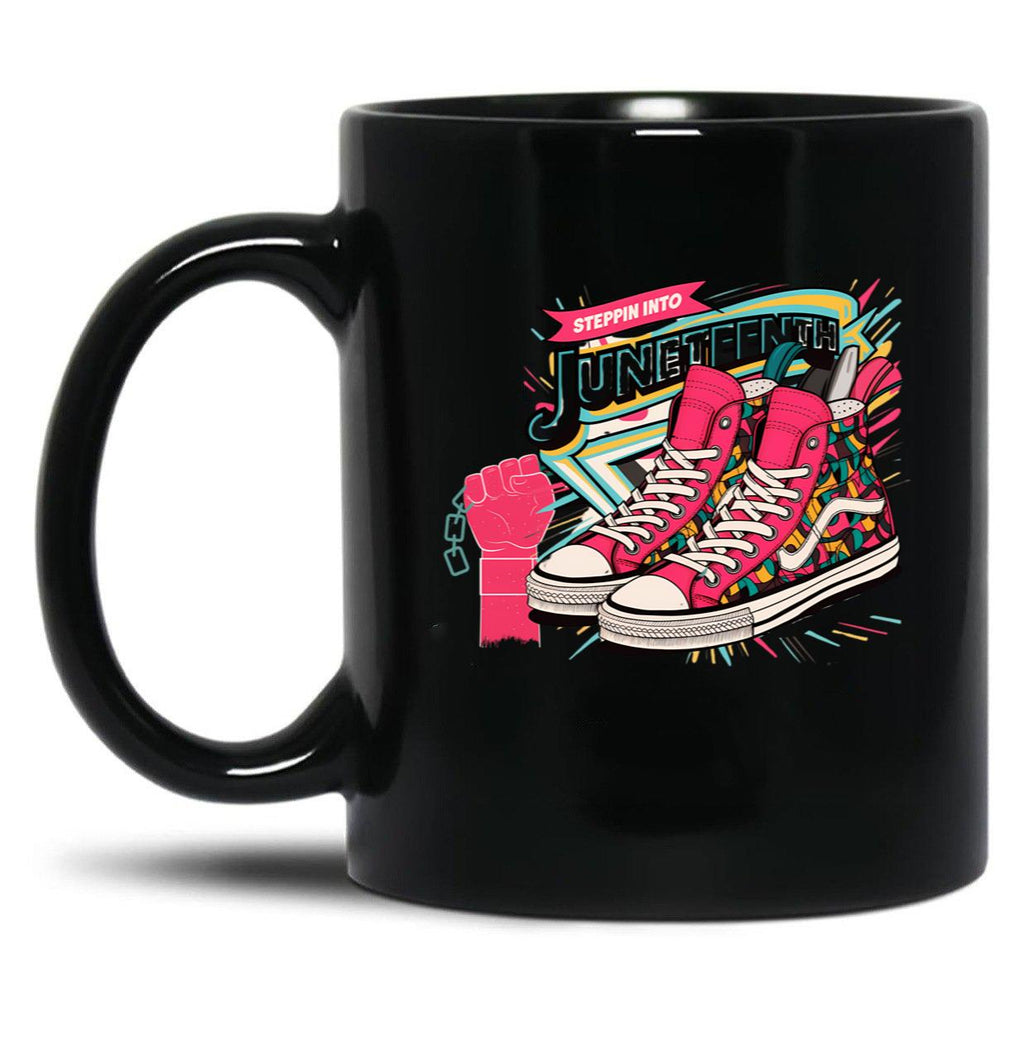 Steppin Into Juneteenth For Girl Sneakers Black Coffee Mug