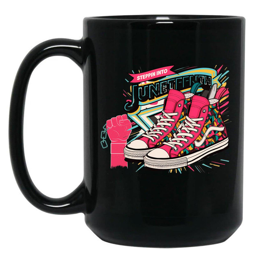 Steppin Into Juneteenth For Girl Sneakers Black Coffee Mug