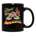 Steppin Into Juneteenth Like My Ancestors 1865 Freedom Day Black Coffee Mug - Black