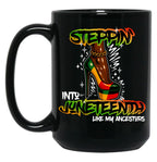 Steppin' Into Juneteenth Like My Ancestors Afrocentric Pride Freedom For Black Girls Black Coffee Mug
