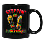 Steppin Into Juneteenth Women Men And Youth Pride Black Coffee Mug - Black