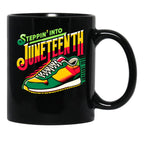 Steppin' Into Juneteenth (3) Black Coffee Mug - Black