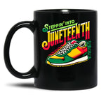 Steppin' Into Juneteenth (3) Black Coffee Mug