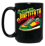 Steppin' Into Juneteenth (3) Black Coffee Mug