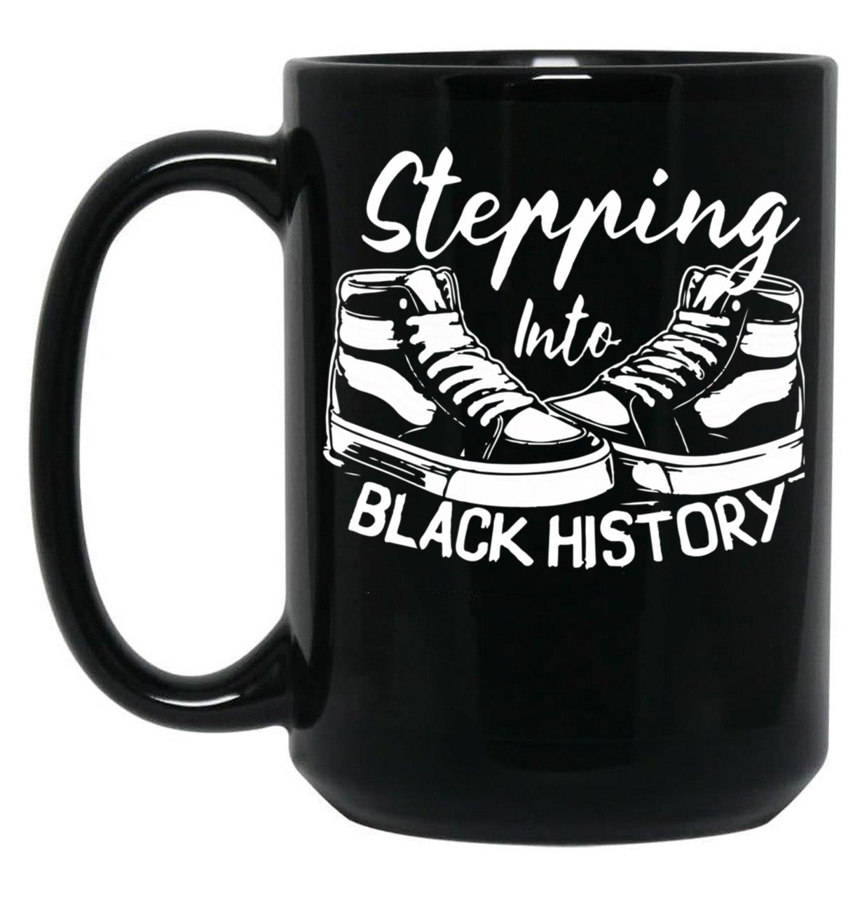 Stepping Into Black History Month Black Coffee Mug