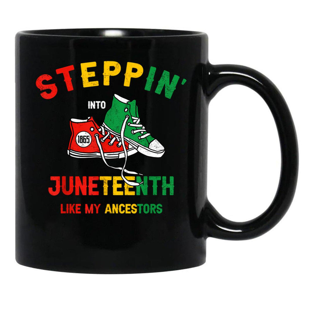 Stepping Into Junenth Like My Ancestors Sneakers 1865 Black Coffee Mug - Black