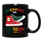 Stepping Into Junenth Like My Ancestors Black Coffee Mug - Black