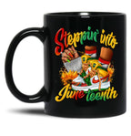 Stepping Into Juneteenth Afro Woman Black Girls Sneakers Men Mug Ltsp Black Coffee Mug