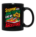 Stepping Into Juneteenth Afro Woman Black Girls Sneakers Men Black Coffee Mug - Black