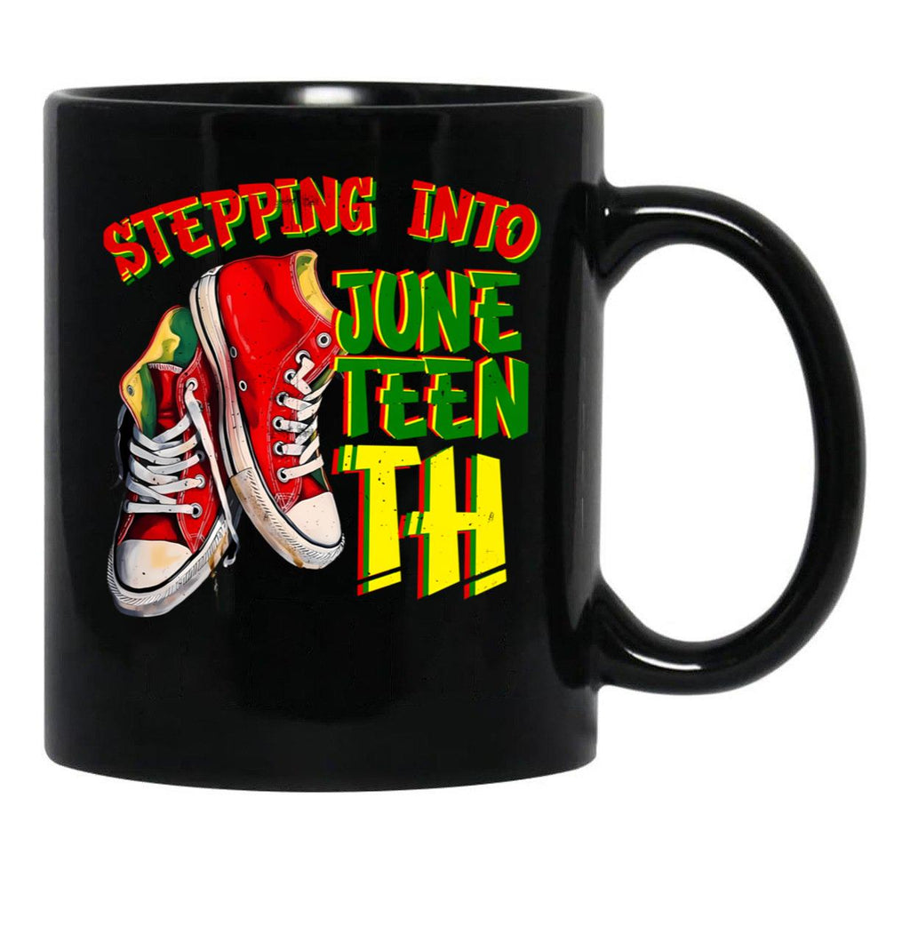 Stepping Into Juneteenth Freedom Black History Black Coffee Mug - Black