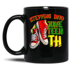 Stepping Into Juneteenth Freedom Black History Black Coffee Mug