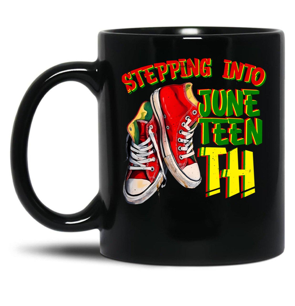 Stepping Into Juneteenth Freedom Black History Black Coffee Mug