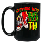 Stepping Into Juneteenth Freedom Black History Black Coffee Mug