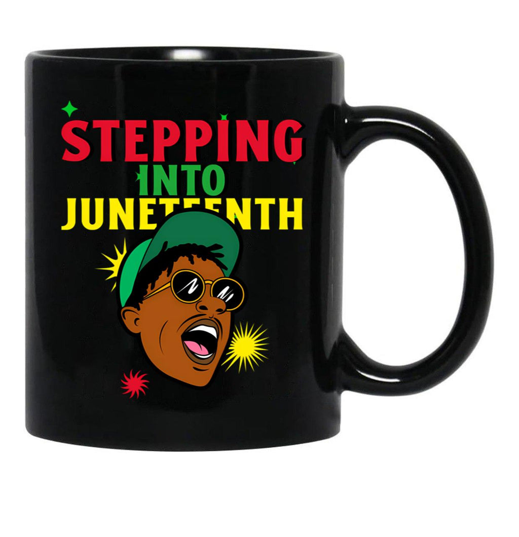 Stepping Into Juneteenth (1) Black Coffee Mug - Black
