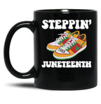 Stepping Into Juneteenth Black Coffee Mug