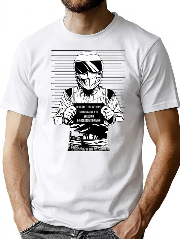 Stig Under Arrest T-Shirt for Men & Women, T-Shirts Graphic Tee - White