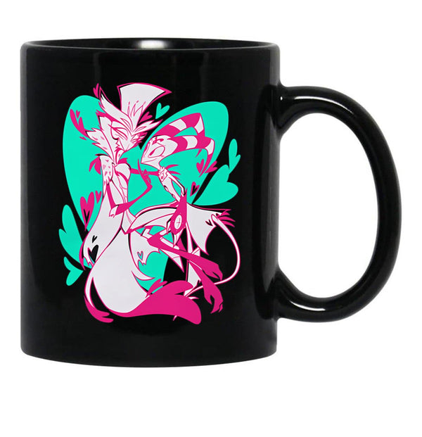 Stolas And Blitzo Valentines - Helluva Boss Black Coffee Mug, Gift Coffee Mug - Black
