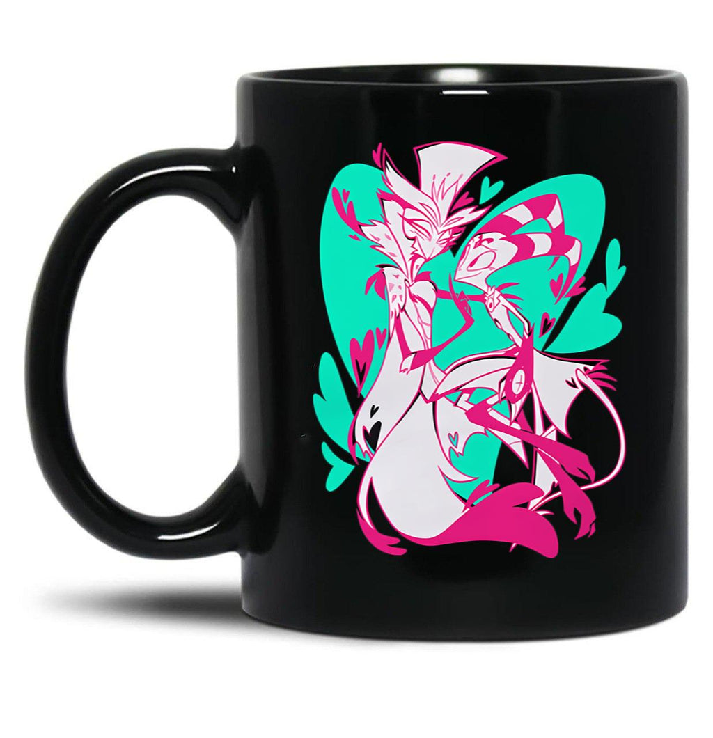 Stolas And Blitzo Valentines - Helluva Boss Black Coffee Mug, Gift Coffee Mug