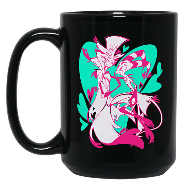 Stolas And Blitzo Valentines - Helluva Boss Black Coffee Mug, Gift Coffee Mug - Black