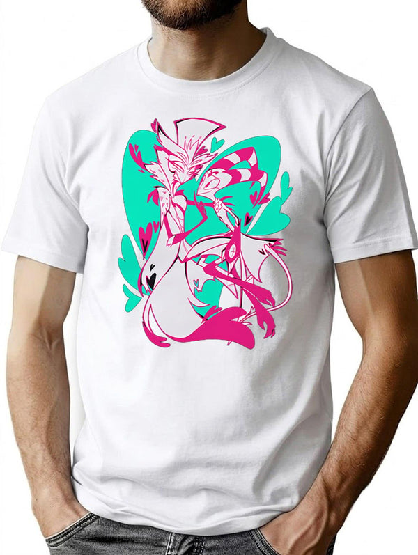 Stolas And Blitzo Valentines - Helluva Boss Premium Heavyweight Cotton T-Shirt - White