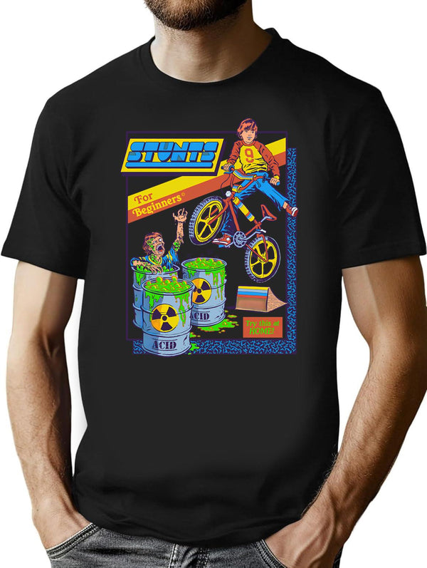Stunts For Beginners T-Shirt for Men & Women, T-Shirts Graphic Tee - Black