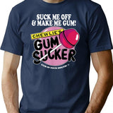 Suck Me Off and Make Me Gum Chewlie’s Gum Sucker Premium Heavyweight Cotton T-Shirt - Navy