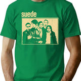 Suede Distressed Vintage Style 90S T-Shirt for Men & Women, T-Shirts Graphic Tee - Green