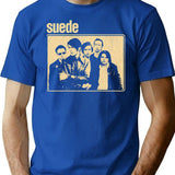 Suede Distressed Vintage Style 90S T-Shirt for Men & Women, T-Shirts Graphic Tee - Blue