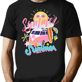 Summer Beach And Sun Fun Trips And Surfingfunny Summer T-Shirt for Men & Women, T-Shirts Graphic Tee - Black