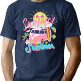 Summer Beach And Sun Fun Trips And Surfingfunny Summer T-Shirt for Men & Women, T-Shirts Graphic Tee - Navy