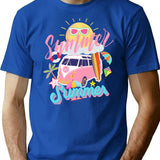 Summer Beach And Sun Fun Trips And Surfingfunny Summer T-Shirt for Men & Women, T-Shirts Graphic Tee - Blue