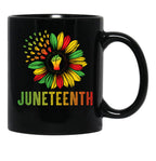 Sunflower Fist Juneteenth - 01 Black Coffee Mug - Black
