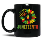 Sunflower Fist Juneteenth - 01 Black Coffee Mug